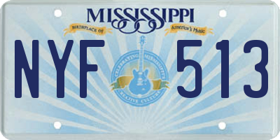 MS license plate NYF513