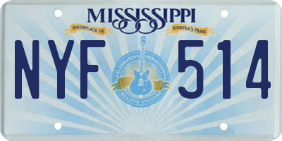 MS license plate NYF514