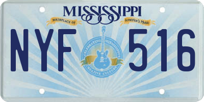 MS license plate NYF516