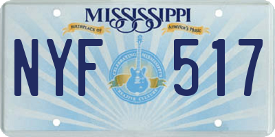 MS license plate NYF517