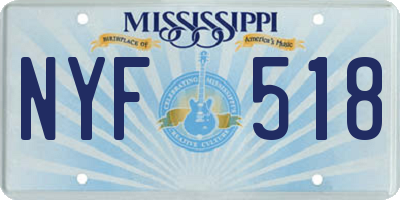 MS license plate NYF518