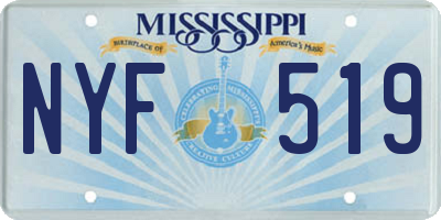 MS license plate NYF519
