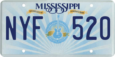 MS license plate NYF520