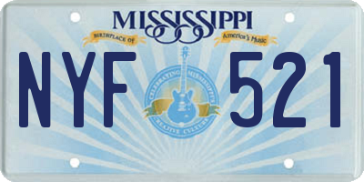 MS license plate NYF521