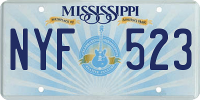 MS license plate NYF523