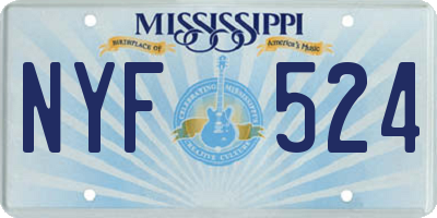 MS license plate NYF524