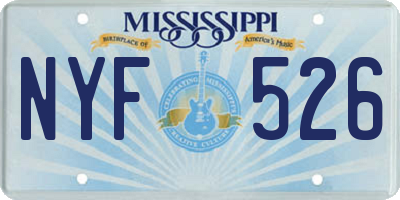 MS license plate NYF526