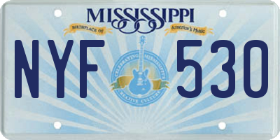 MS license plate NYF530