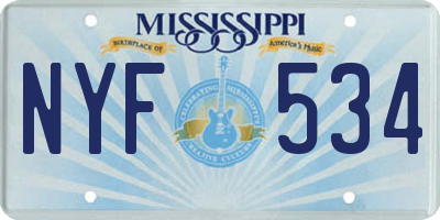 MS license plate NYF534