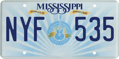 MS license plate NYF535