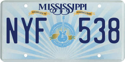 MS license plate NYF538