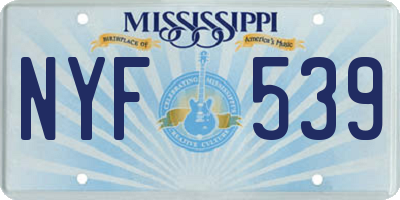 MS license plate NYF539