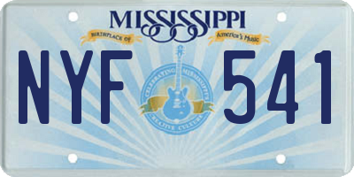 MS license plate NYF541