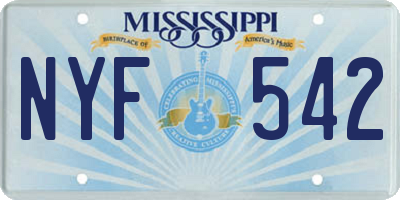 MS license plate NYF542