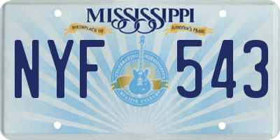 MS license plate NYF543