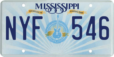 MS license plate NYF546