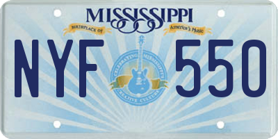 MS license plate NYF550