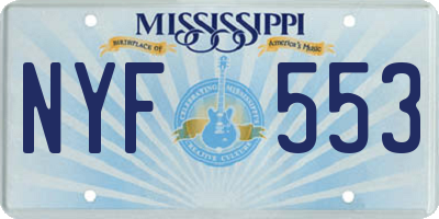 MS license plate NYF553