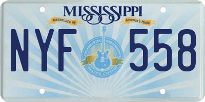 MS license plate NYF558