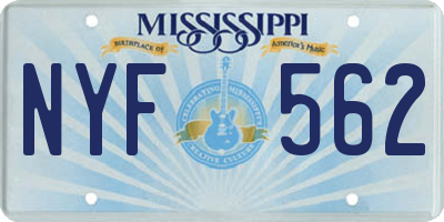 MS license plate NYF562