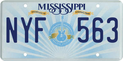 MS license plate NYF563