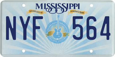 MS license plate NYF564