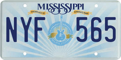 MS license plate NYF565