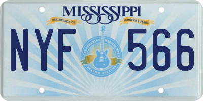 MS license plate NYF566