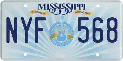 MS license plate NYF568