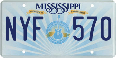 MS license plate NYF570