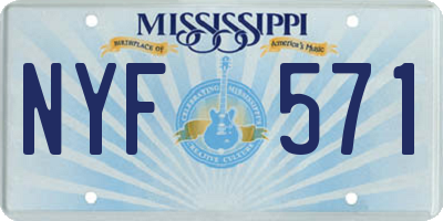 MS license plate NYF571