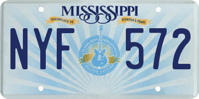 MS license plate NYF572