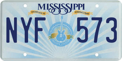 MS license plate NYF573