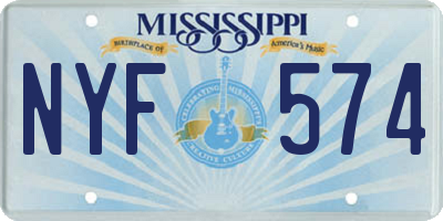MS license plate NYF574