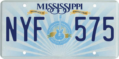 MS license plate NYF575