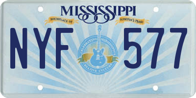 MS license plate NYF577