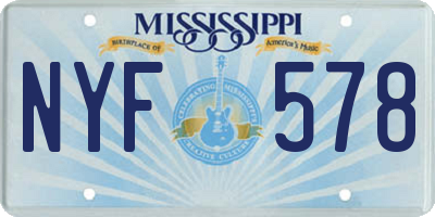 MS license plate NYF578