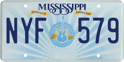 MS license plate NYF579