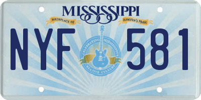 MS license plate NYF581
