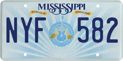 MS license plate NYF582