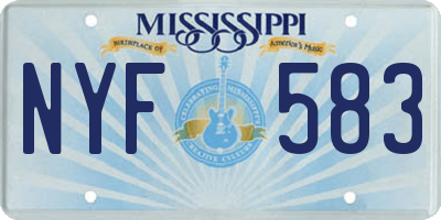 MS license plate NYF583