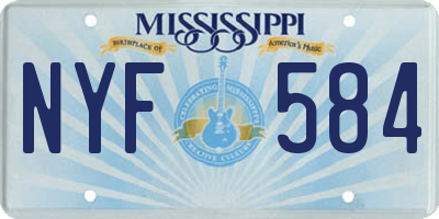 MS license plate NYF584