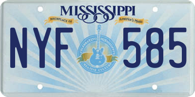 MS license plate NYF585