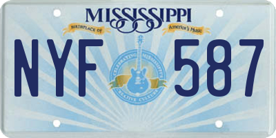 MS license plate NYF587