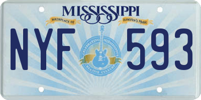 MS license plate NYF593
