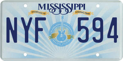 MS license plate NYF594