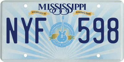 MS license plate NYF598
