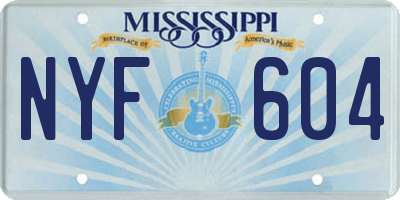 MS license plate NYF604