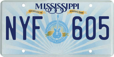 MS license plate NYF605