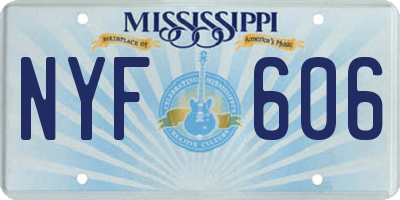 MS license plate NYF606